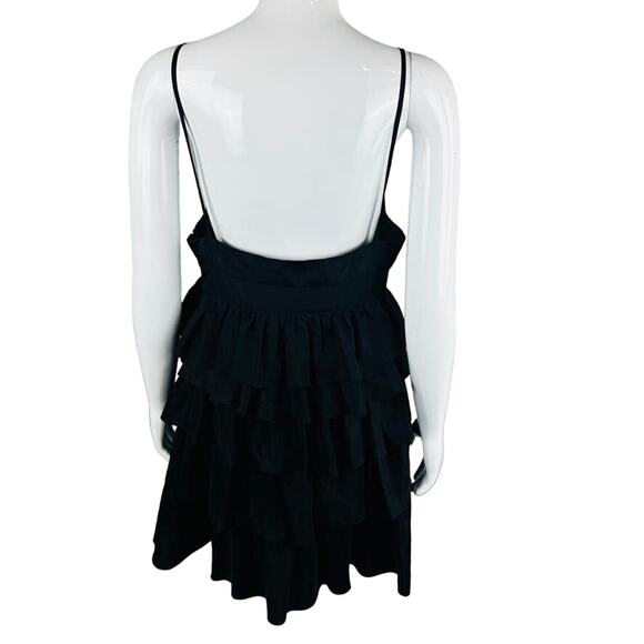 Barneys New York CO-OP Womans Sz 8 Dress Silk Tier Ruffles Little Black Dress - Picture 7 of 9